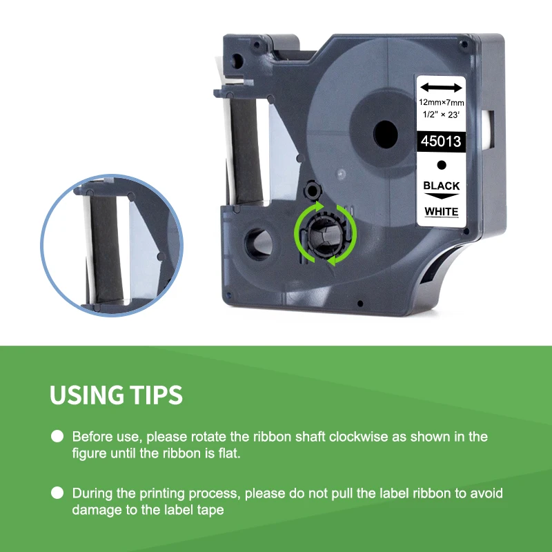 IBOQVZG 45013 45010 Label Tapes D1 45013 Cartridge Compatible for Dymo LabelManager Writer Maker 280 160 260P 45803 43613 40913