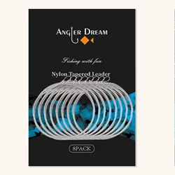 ANGLER DREAM accessori per la pesca a mosca 8 pezzi saldati conici per la pesca a mosca Stream Leader con materiale in Nylon ad anello per canna da pesca