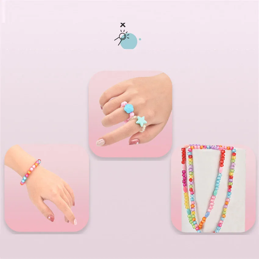 POP-ARTY-Ensemble de bijoux créatifs faits à la main pour filles, jouets en perles Pop, collier et bracelet, artisanat d'art, cadeaux pour enfants, bricolage