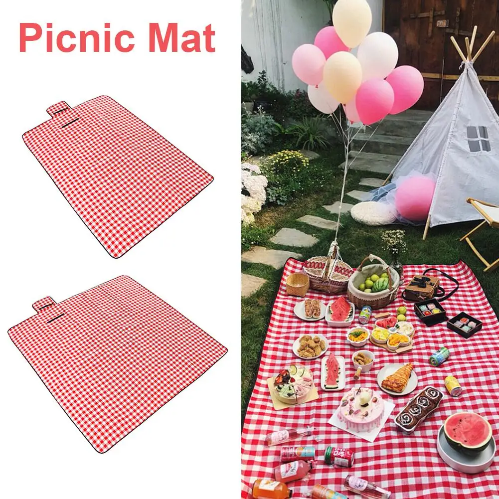 Folding Oxford Cloth Picnic Blanket Mat Waterproof Extra Large Handy Mat Outdoor Thick Sandproof Blanket For Family Friend Kids