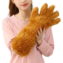 Bear Claw Mittens Plush Animal Paw Glove Cartoon Bear Full Finger Mitten Halloween Cosplay Costume Accessories