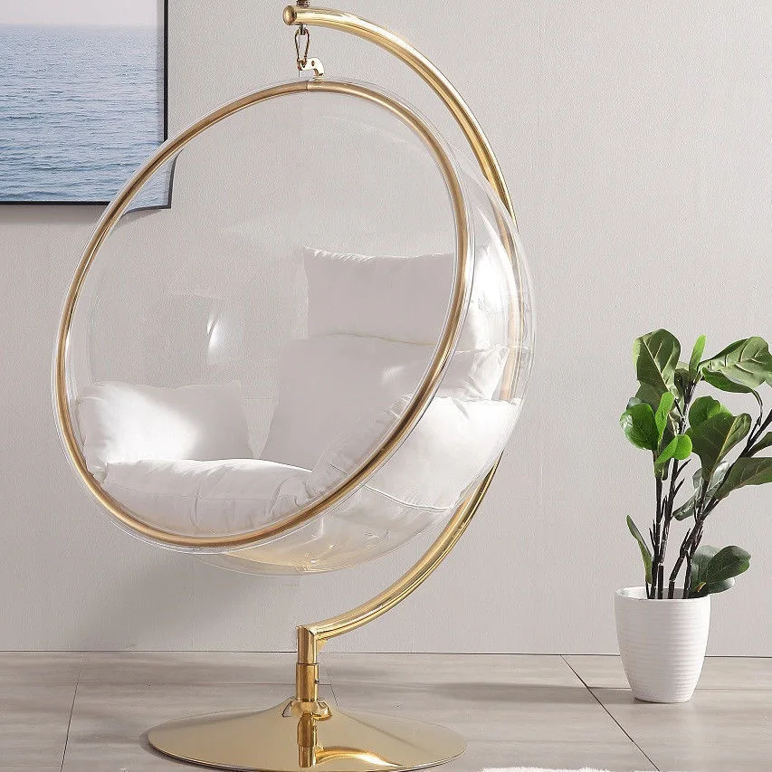 Altalena da esterno moderna in stile nordico con sfera in vetro acrilico Erhai Bubble Chair