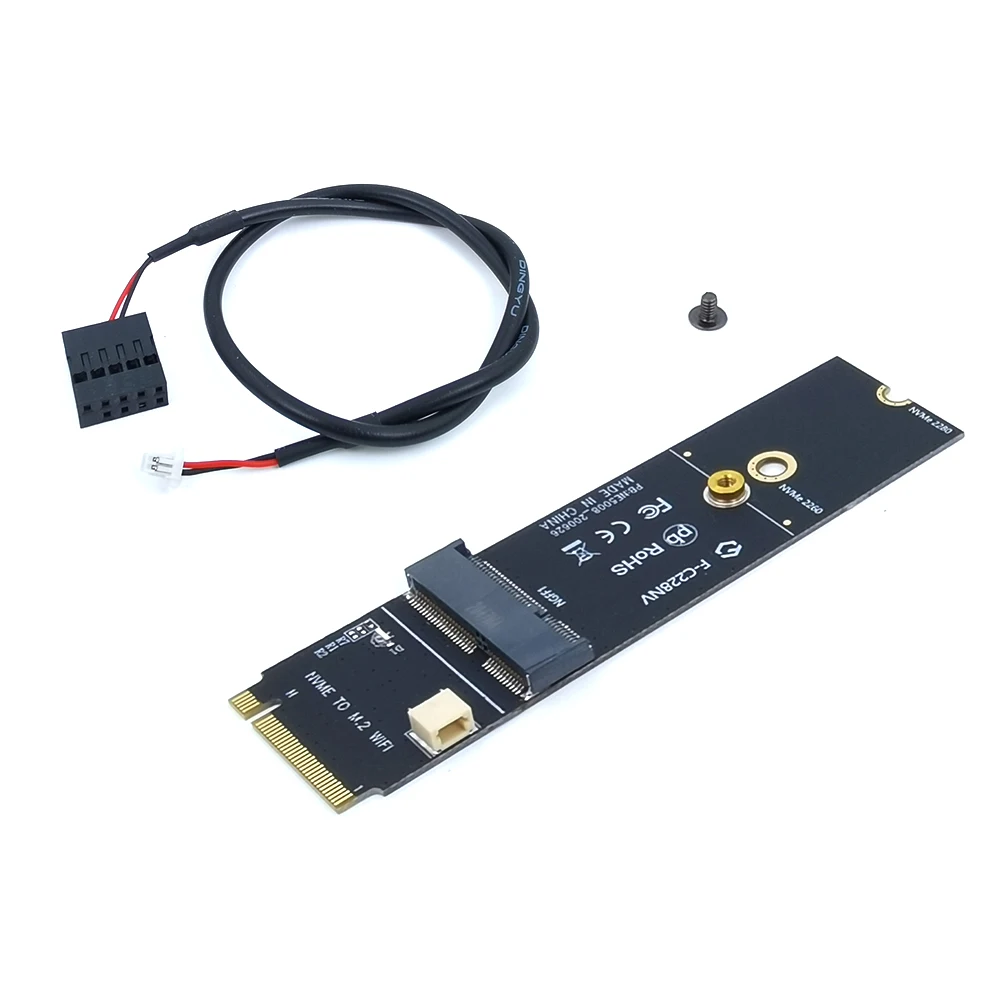 M.2 Wifi Adapter M.2 M Key to A+E Key Slot Wifi Bluetooth Network Card NGFF NVMe PCI express SSD Port to E key Slot for AX210