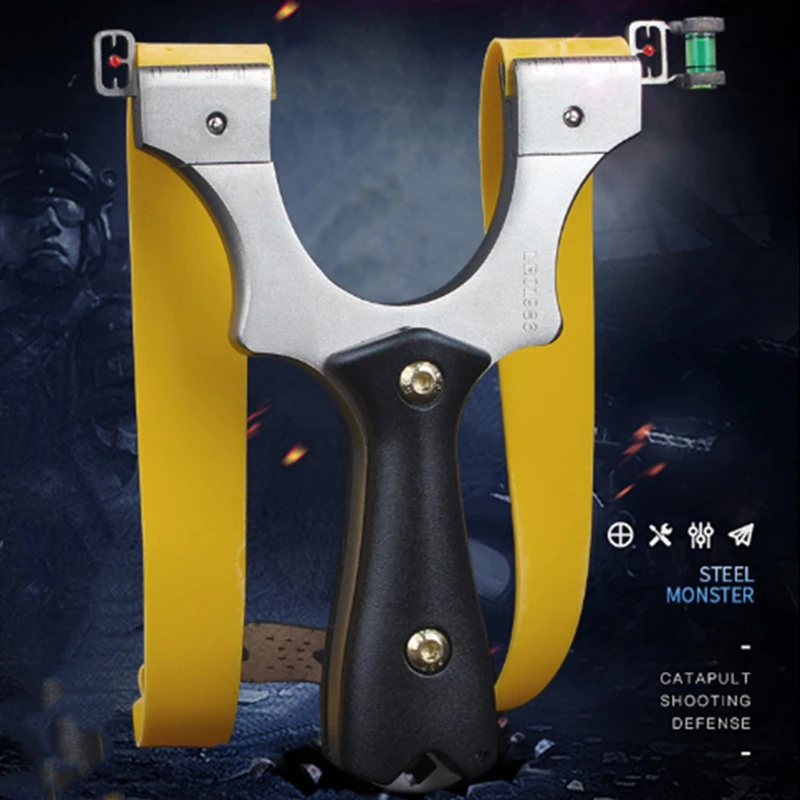 

Высококачественная нержавеющая сталь охотничья Рогатка, точные быстро нажав съемки на плоской подошве из натуральной кожи для отдыха на открытом воздухе спортивная Рогатка