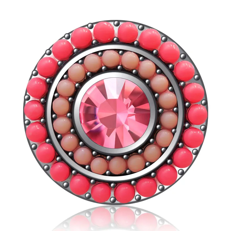 KZ354 Beauty Round beads Elegant fashion 18MM snap buttons fit DIY 18MM snap bracelet snap jewelry Christmas Gift