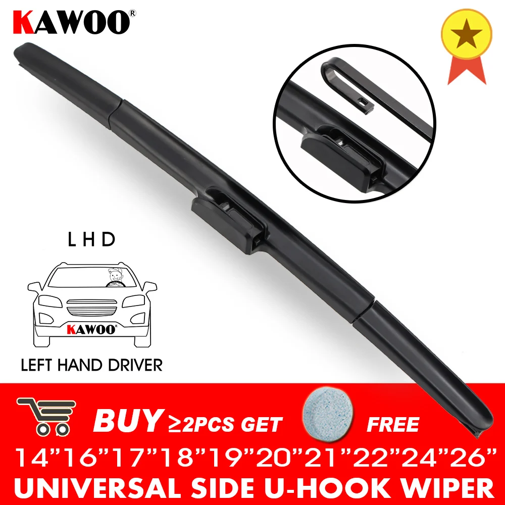 

1PCS Universal Side U Car Wiper Blade 14"16"17"18"19"20"21"22"24"26" Auto Windscreen Windshield Rubber Wipers Car Accessories