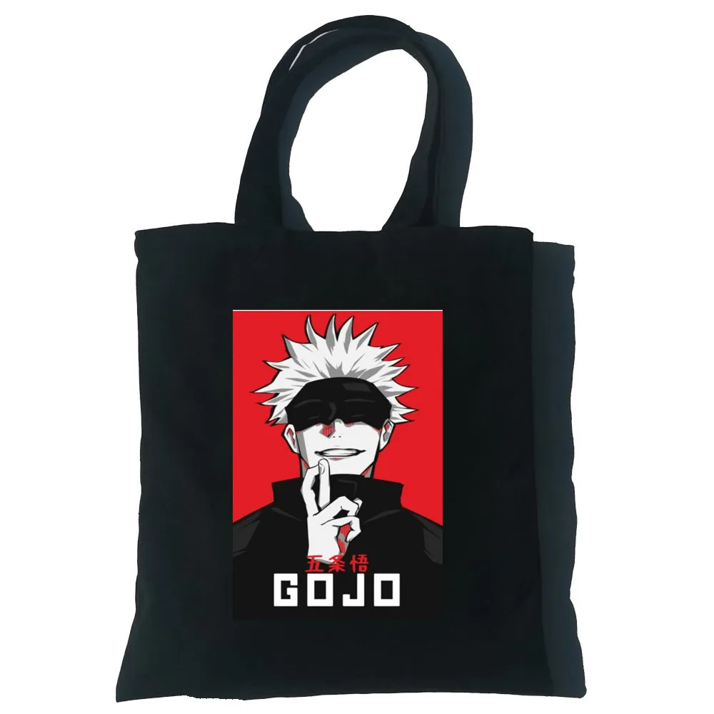 Jujutsu Kaisen Japanese Anime Canvas Bag Casual Harajuku Women Bag Large Capacity Vintage Shopper Bag Punk Women Shoulder Bags