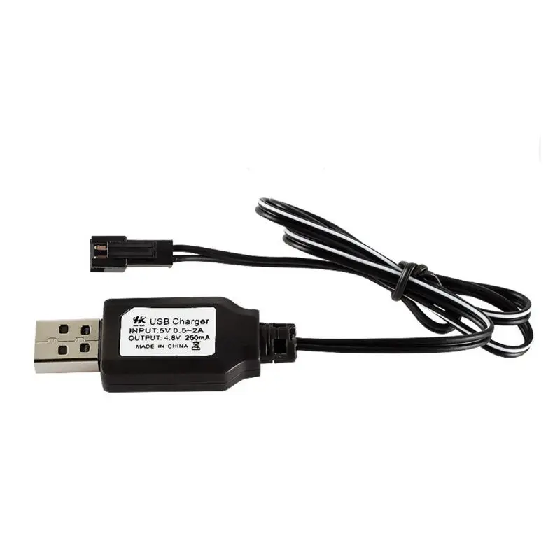 Cable de carga de batería, Cargador USB, paquete de baterías ni-cd Ni-MH, adaptador de enchufe de SM-2P, salida de 4,8 V 250mA, juguetes, Coche