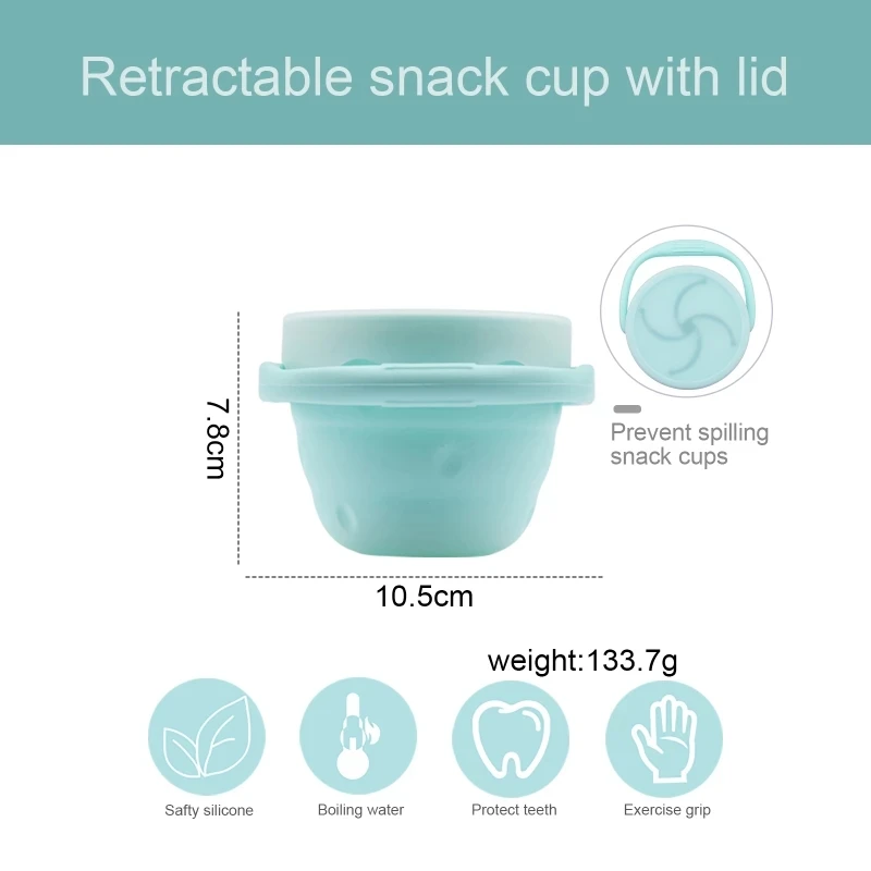 Siliconen Cup Voor Baby Spill-Proof Baby Snack Doos Lekvrije Handvat Voedsel Opslag Zuigelingenvoeding Containers Ijs crème Snacks Cup