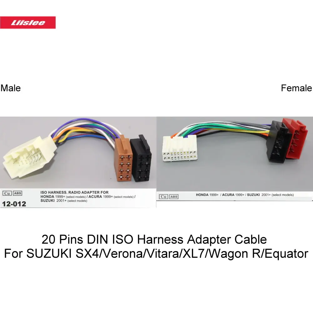 20 Pins DIN ISO Harness Adapter Cable For SUZUKI SX4/Verona/Vitara/XL7/Wagon R/Equator