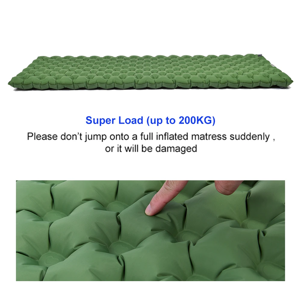 Widesea Camping Single Inflatable Mattress Outdoor Sleeping Pad Bed Ultralight Beach Air Mat Folding Tent Travel Cushion