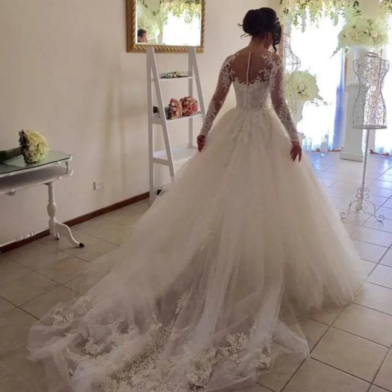 Stickerei Perlen Luxus Brautkleid plus Größe Robe de Mariée 2023 Spitze Brautkleider Vestido de Noiva A-Linie Brautkleider