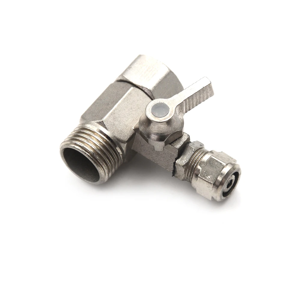 1pcs RO Filtro Depuratore di Acqua di Alimentazione Adattatore 1/2 ''A 3/8'' Valvola a Sfera Rubinetto Rubinetto Sicuro di Nichel di Rame placcatura