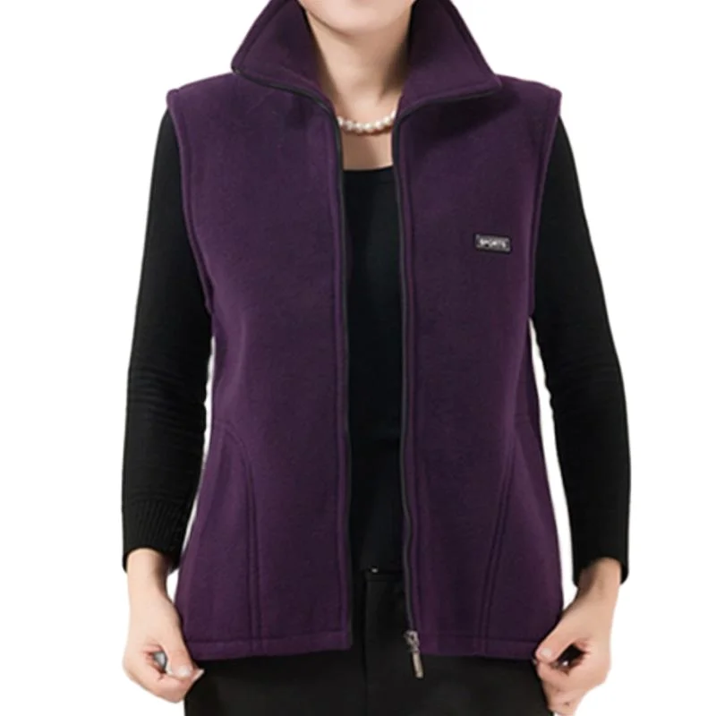 Hot Large yard in older fleece vest waistcoat spring fertilizer to increase women\'s new mother jacket size L-XXXL