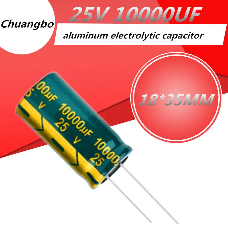 5pcs 25V10000UF 25V 10000UF 18*35 Low ESR/Impedance high frequency aluminum electrolytic capacitor size 20%