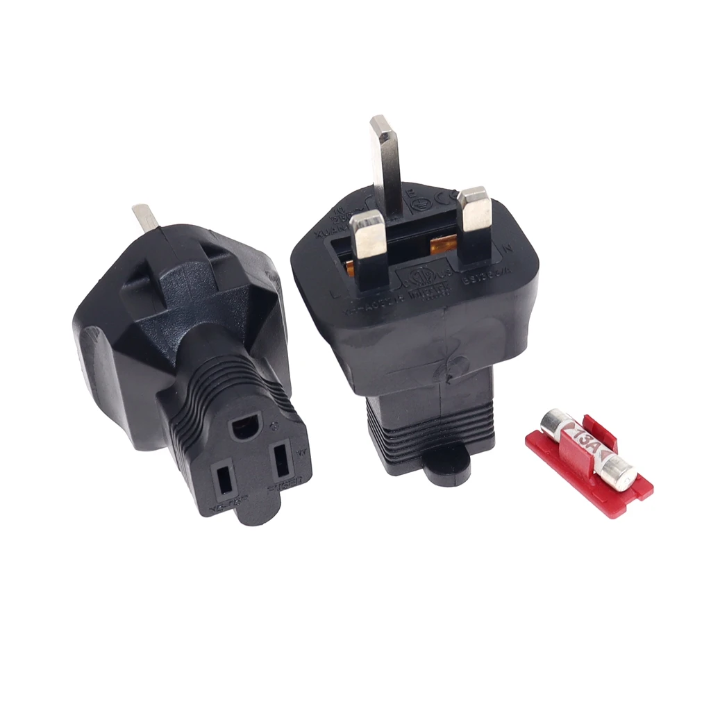 Singapore Malaysia Travel Power Plug Adapter With Fuse Convert US NEMA 5-15R To UK BS-1363 AC Industrial Plug Converter 13A 250V