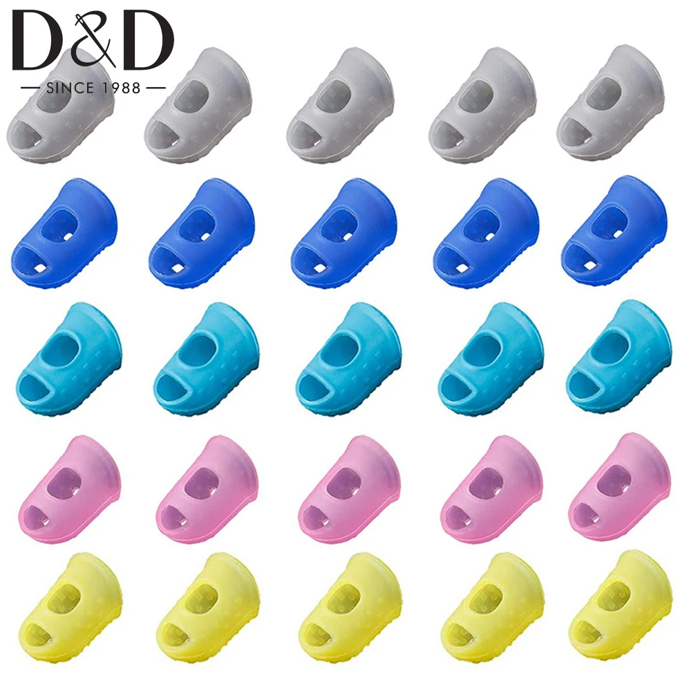 5/10/20pcs Silicone Sewing Thimbles Anti-Slip Finger Protector for Quilting DIY Needlework Craft Reusable Thimbles  Sewing Tools