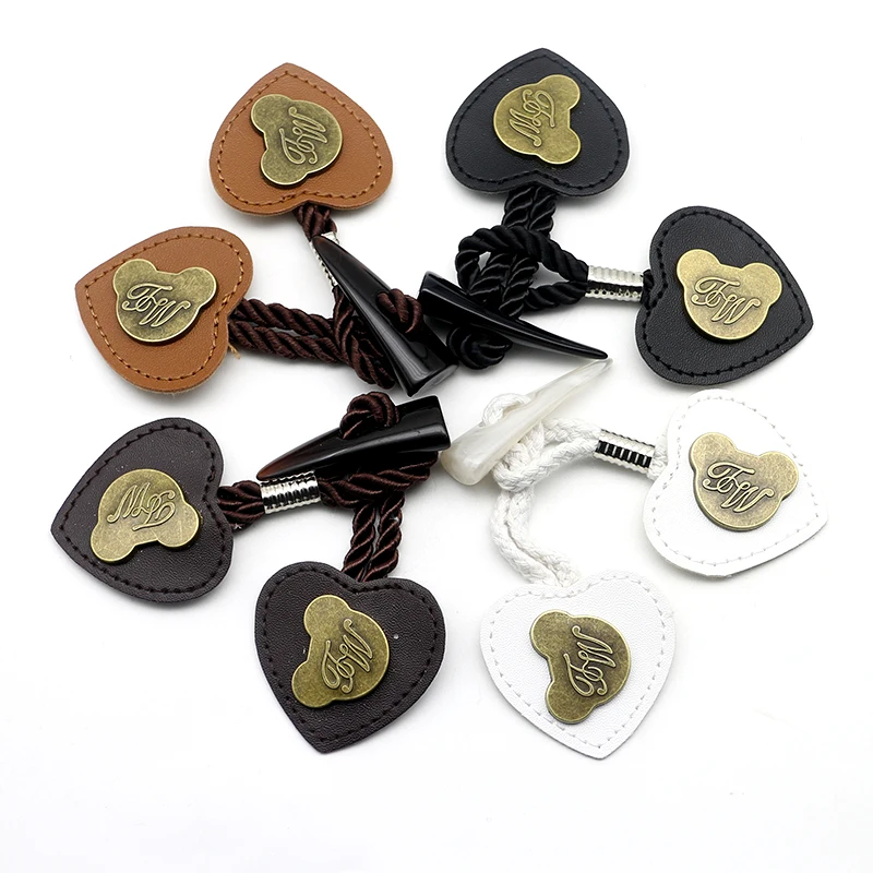 A Pair Horn Buttons Women\'s Coat Buttons for Sewing Jacket Coat Cardigan Handwork Clothing Decoration Buckle Cowhide/Leather