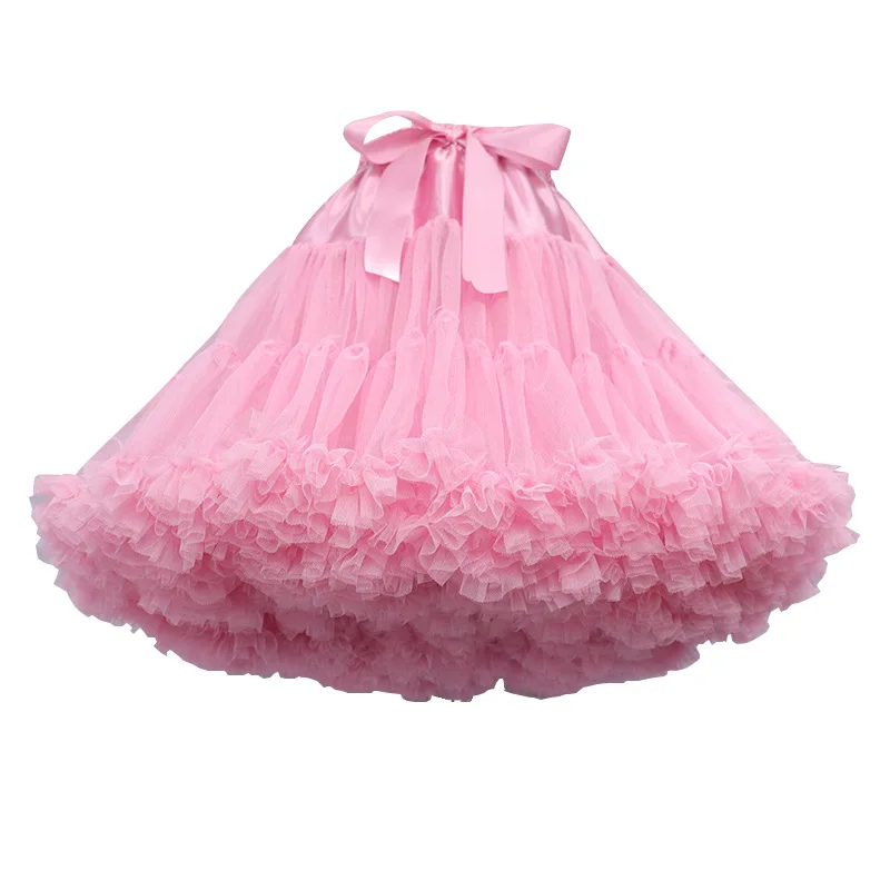 Vrouwen Mode Effen Kleur Dans Party Dance Ballet Tutu Rokken Geplooide Boog Riem Petticoat Bruidsmeisjes Ballet Meisje Rokken