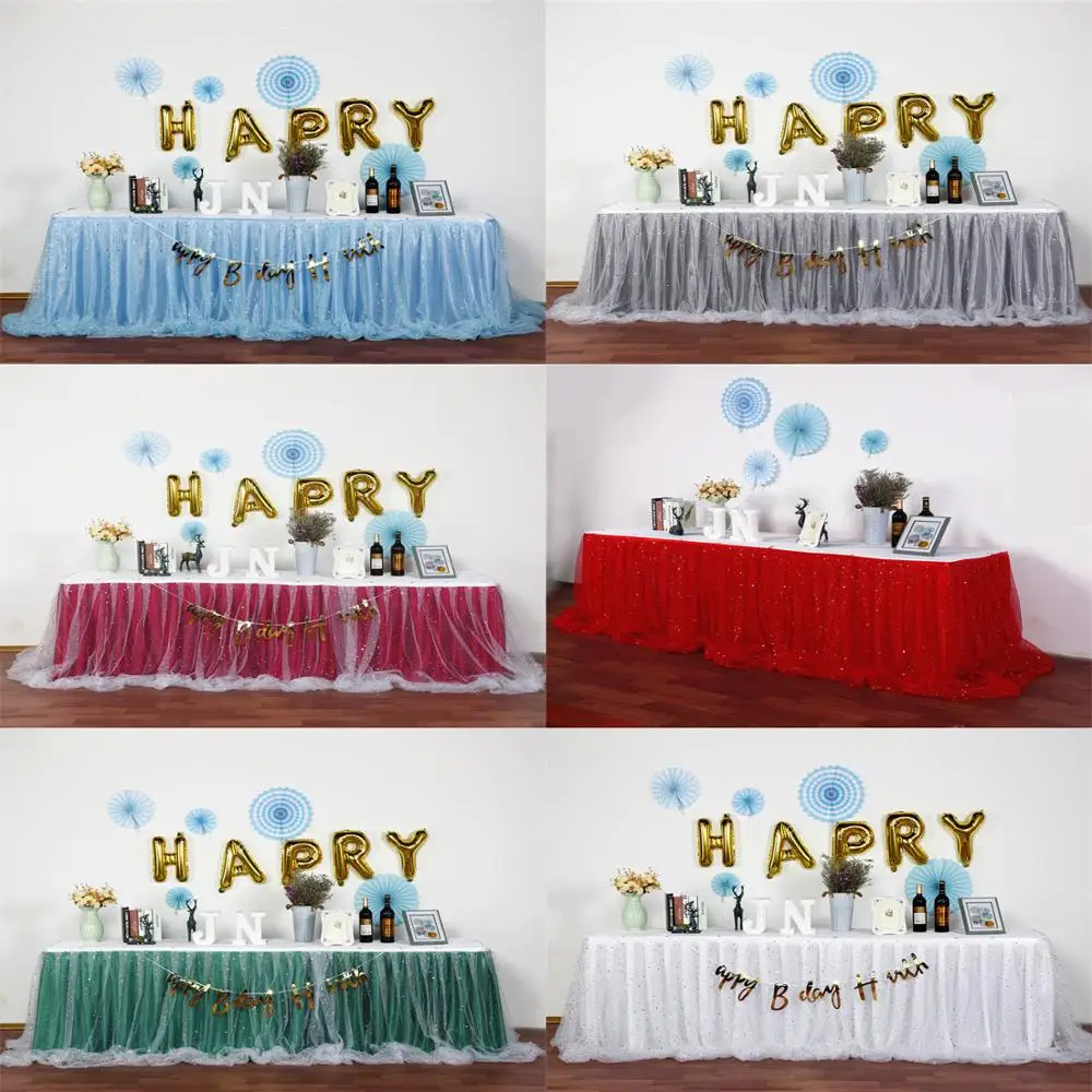 

Organza tulle tutu table skirt for Wedding Birthday Party Baby Shower Banquet Decor Table Cloth Table Skirting