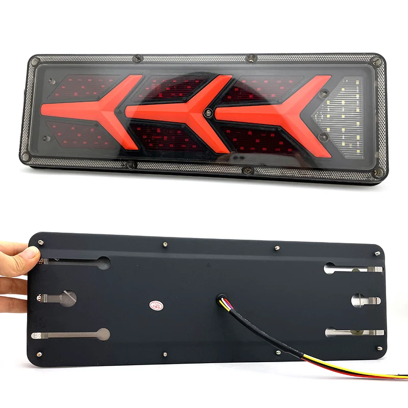 2X24V LED Dynamic LED Car Truck Tail Light Turn Signal Lmap Rear Indicator Brake Lights for Lorry Trailer Van Caravan Bus