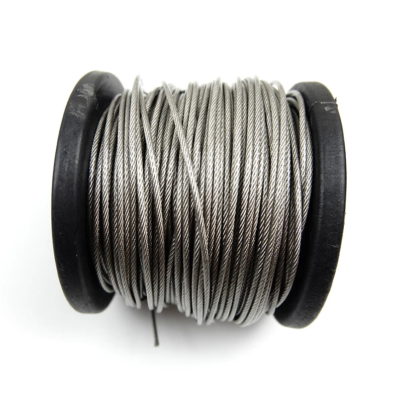 

10m 3mm 7x7 PVC Coated Flexible steel wire Rope Soft Cable Transparent Stainless Steel Clothesline