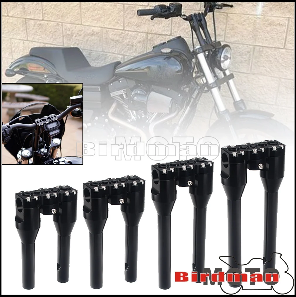 

6" 7" 8" 9" 10" 11" 12" Upright Handlebar Risers Kit Straight Modular 1" 25mm Clamp for Harley Dyna Softail Street Bob Sportster