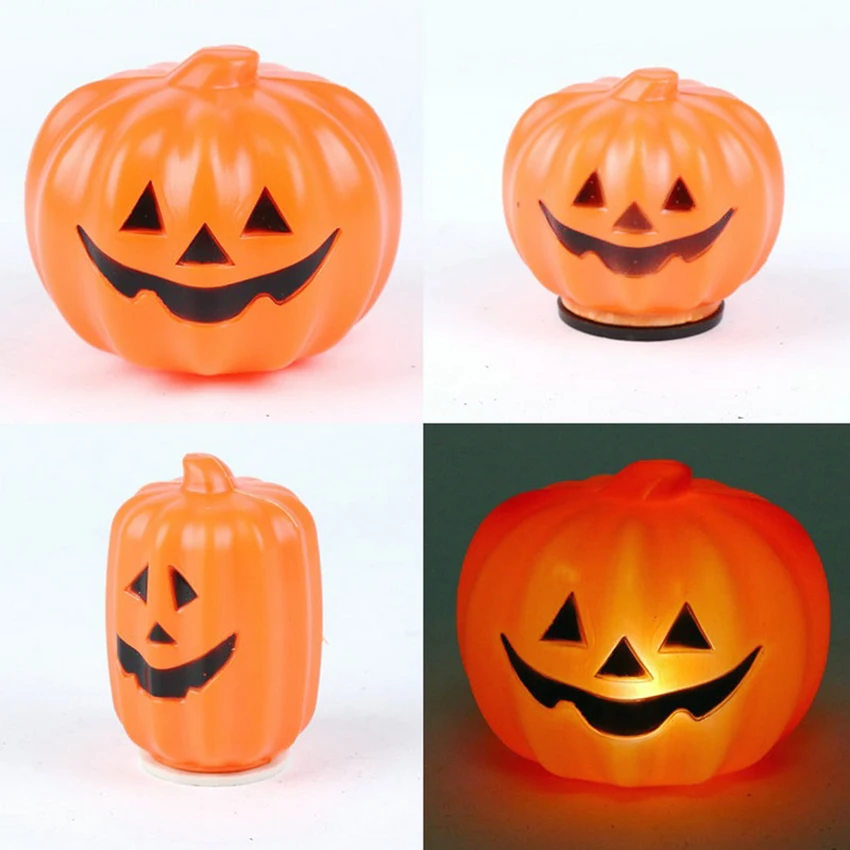 

LED Face Pumpkin Lights Orange Pumpkin Lights LED Battery Operated Halloween Decoration Glowing Face Pumpkin Lantern