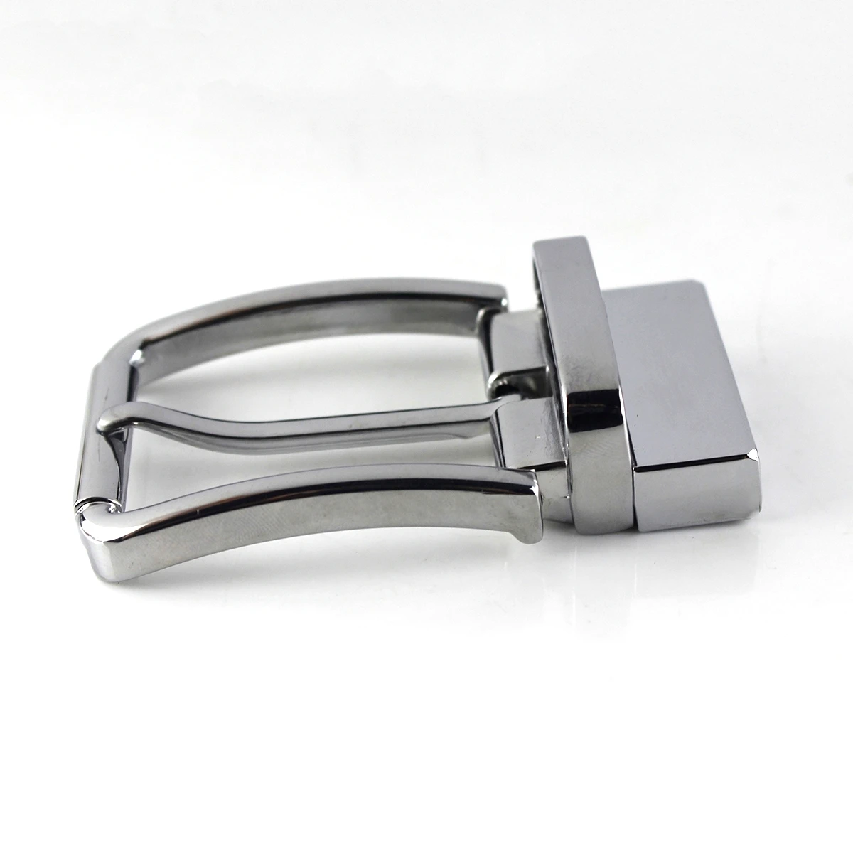 1pcs 35mm Metal Chrome Men Belt Buckle High-quality Clip Buckle Rotatable Bottom Single Pin Half Buckle Leather Craft Belt