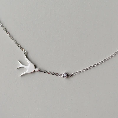 925 Sterling Silver swallow Necklaces & Pendants For Women High Quality Sterling-silver-jewelry