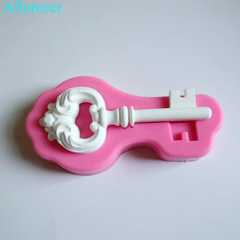 Key shaped silicon mold for car pendant Gypsum plaster molds cake decoration fondant mold