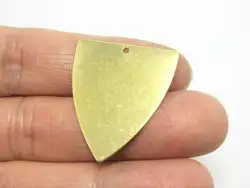 20pcs Brass Charms For Jewelry Making, Shield Earring Charms, Triangle Earring Findings, 28x25mm -R805