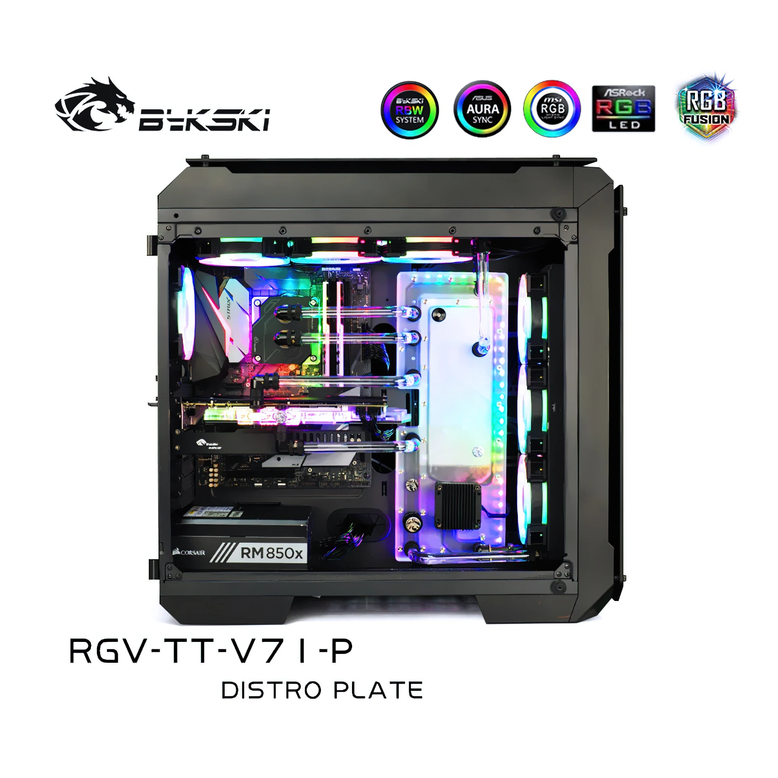 

Bykski Distro Plate Water Cooling Kit for TT View 71 Chassis CPU GPU RGB RGV-TT-V71-P