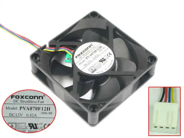 Forcecon PVA070F12H M06 DC 12V 0.42A 70x70x20mm 4-Wire Server Cooling Fan