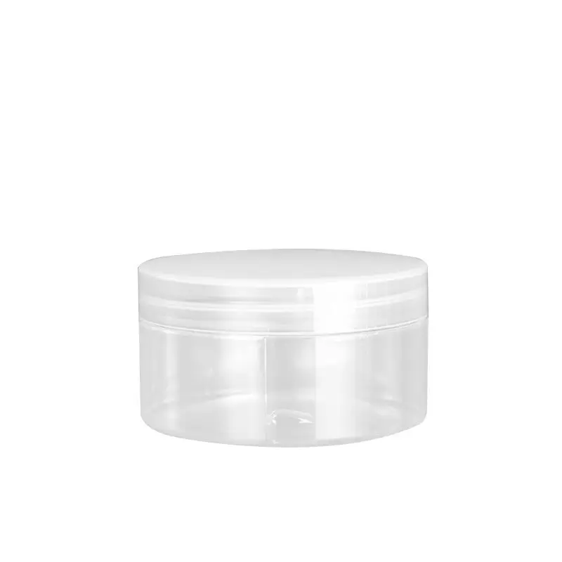 

Cosmetic Container Plastic PET Makeup Cream Jar Black Clear Cap 200ml Transparent Facial Mask Pots Empty Wide Mouth Bottle