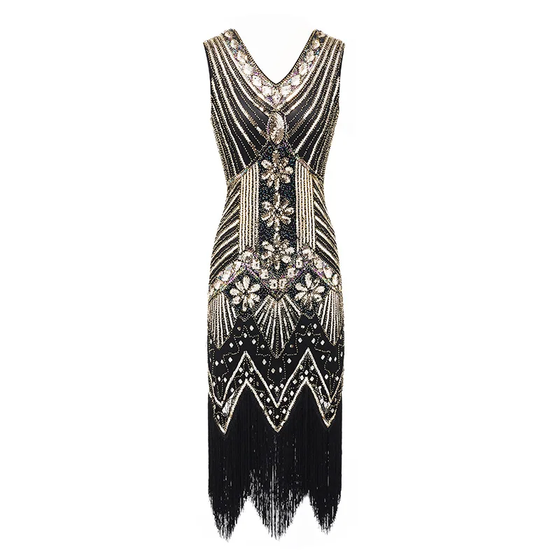 1920s Flapper Dress Plus Size S-4XL Women's Fashion Vintage Great Gatsby Charleston Sequin Tassel 20s Party Dress Girl Costume