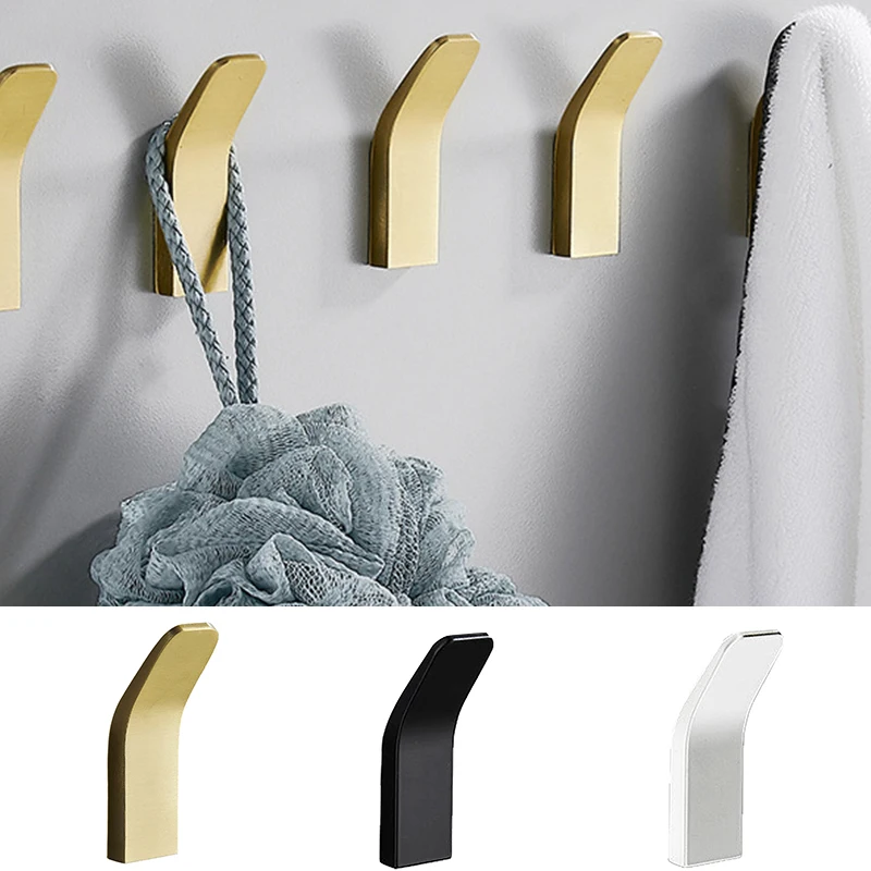 Gancho para bata de baño, colgador de pared para ropa, abrigo, sombrero, a prueba de óxido, negro, dorado, plateado, herrajes de cocina