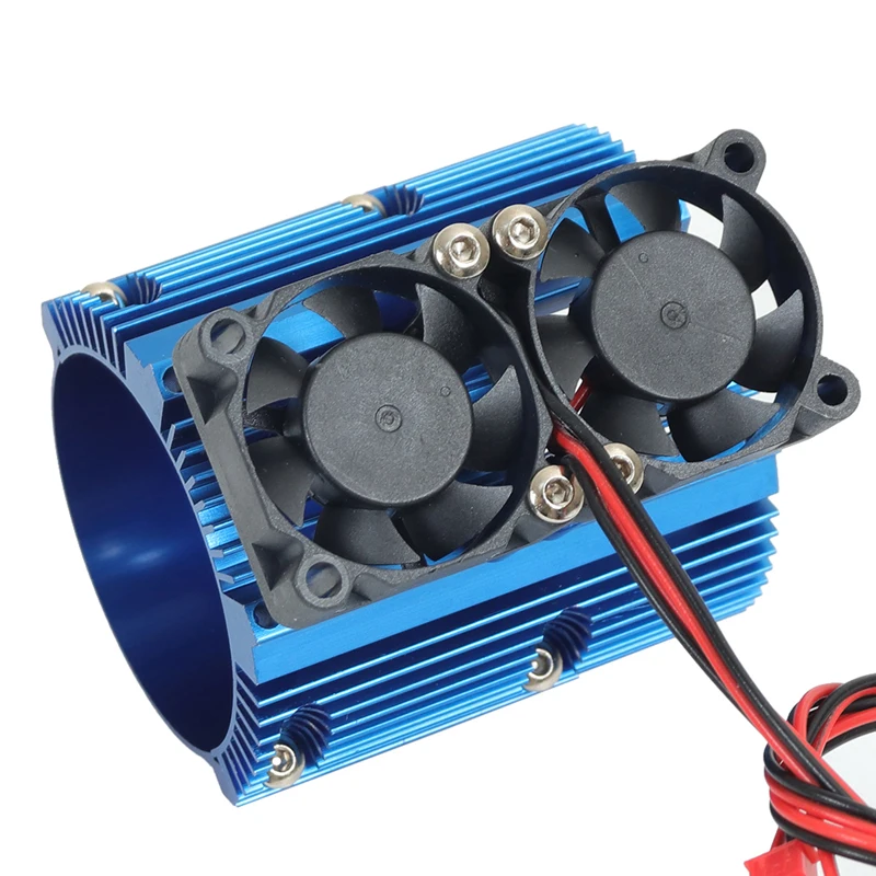 RC Car 41-43mm Dual Fan Motor Radiator Heat Sink For High Speed 1:8 Motor Traxxas SUMMIT Big S E-REVO Big E Car Motor Heatsink