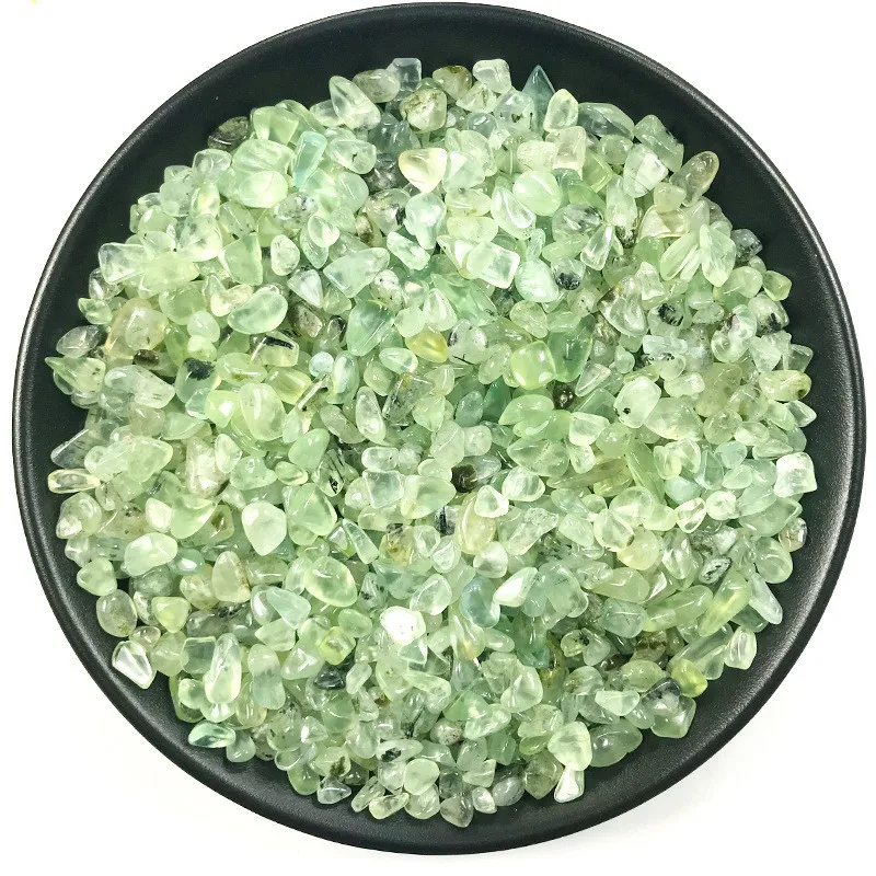 100g 7-9mm hurtownia prehnite oryginalny jasnozielony kamień winogronowy kryształ żwir Home Decor minerały ogród kwiat doniczka okaz