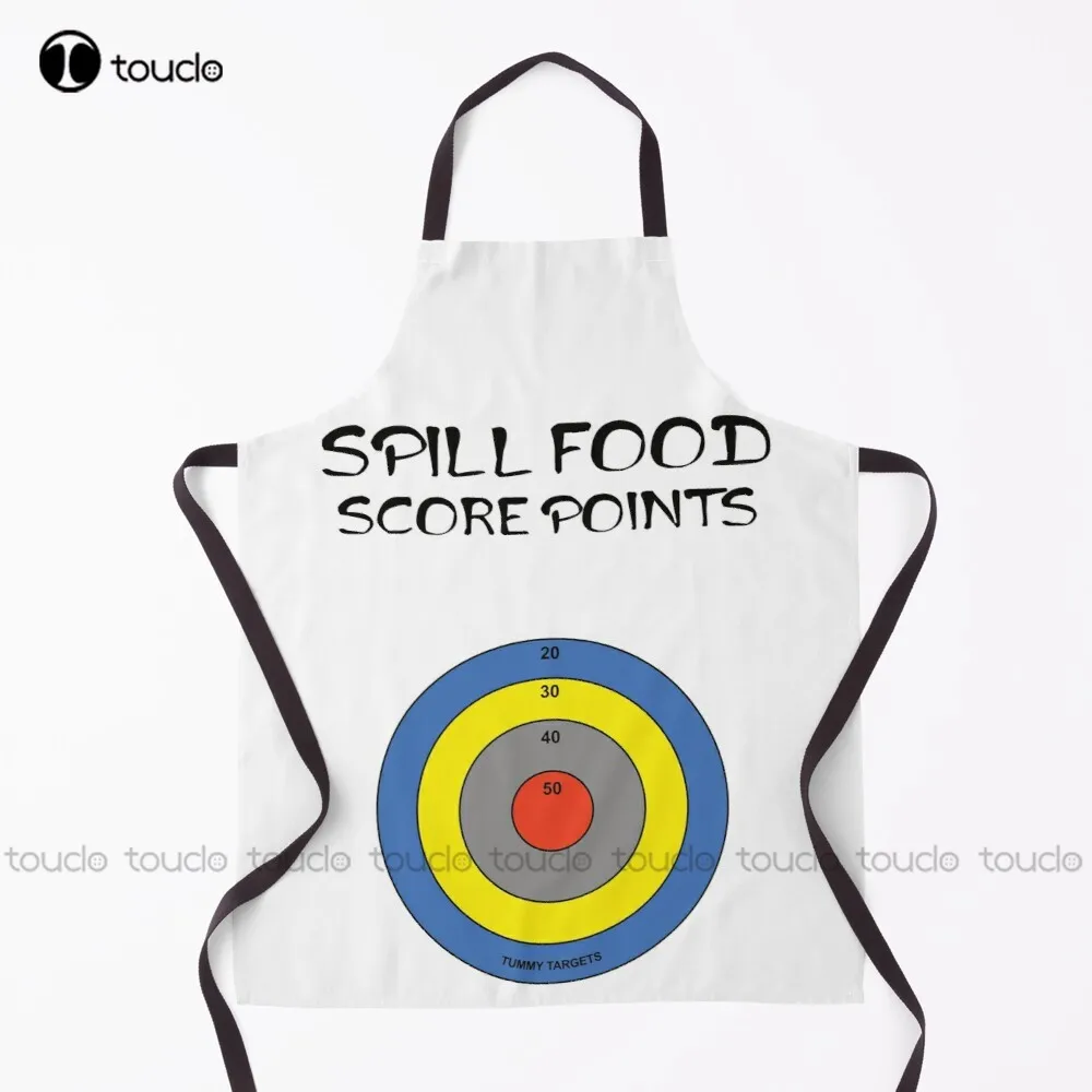 Tummy Target For Messy Eaters Who Spill Food Apron Art Apron For Women Men Unisex Adult Garden Kitchen Household Cleaning Apron