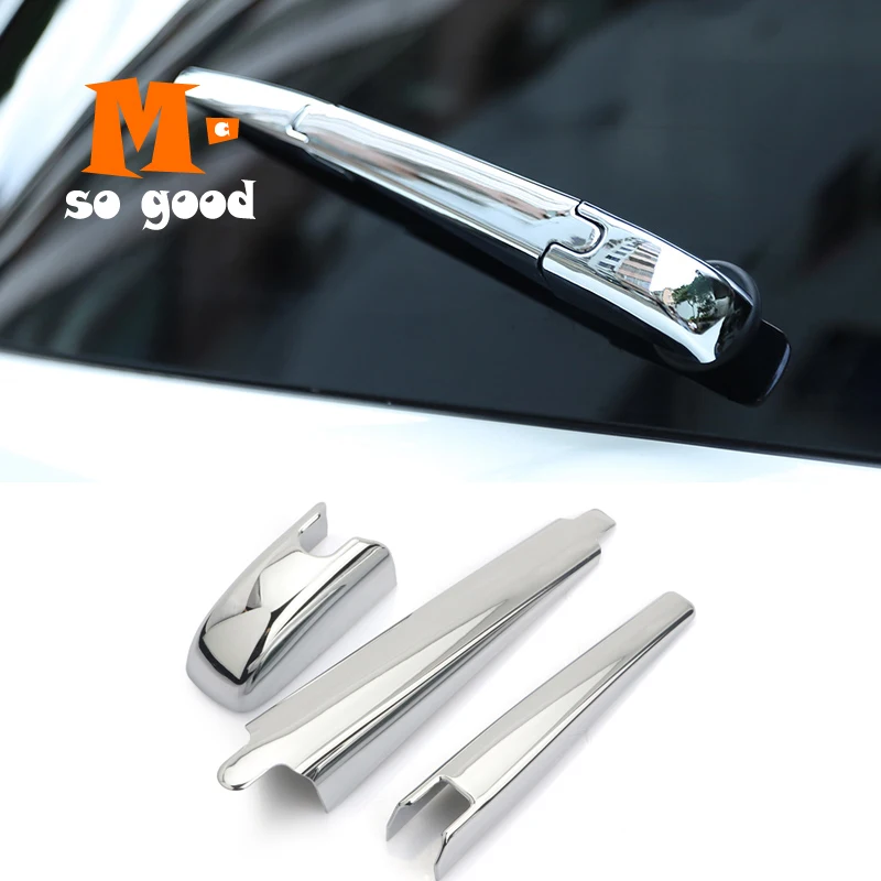 3pcs For Toyota Verso 2009-2012 ABS Chrome/Carbon Car Rear Window Windshield Wiper Arm Blade Cover Trim Molding accessories