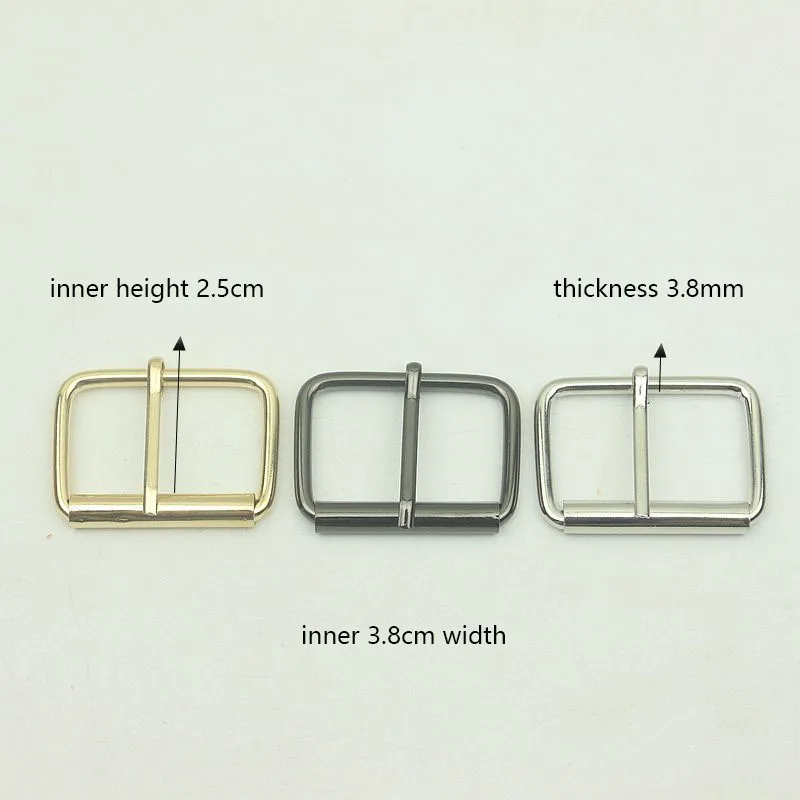 20pcs 38mm Alloy Pin Buckle Belts Head 3.8mm Thickness Top Metal Single Needle Roller Belt Adjust Buckles DIY Hardware Accessory