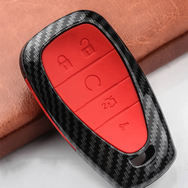 Funda de silicona ABS para llave inteligente de coche, funda de fibra de carbono para Chevrolet Malibu, Equinox, Cruze, Camaro 2016, 2017, 2018,