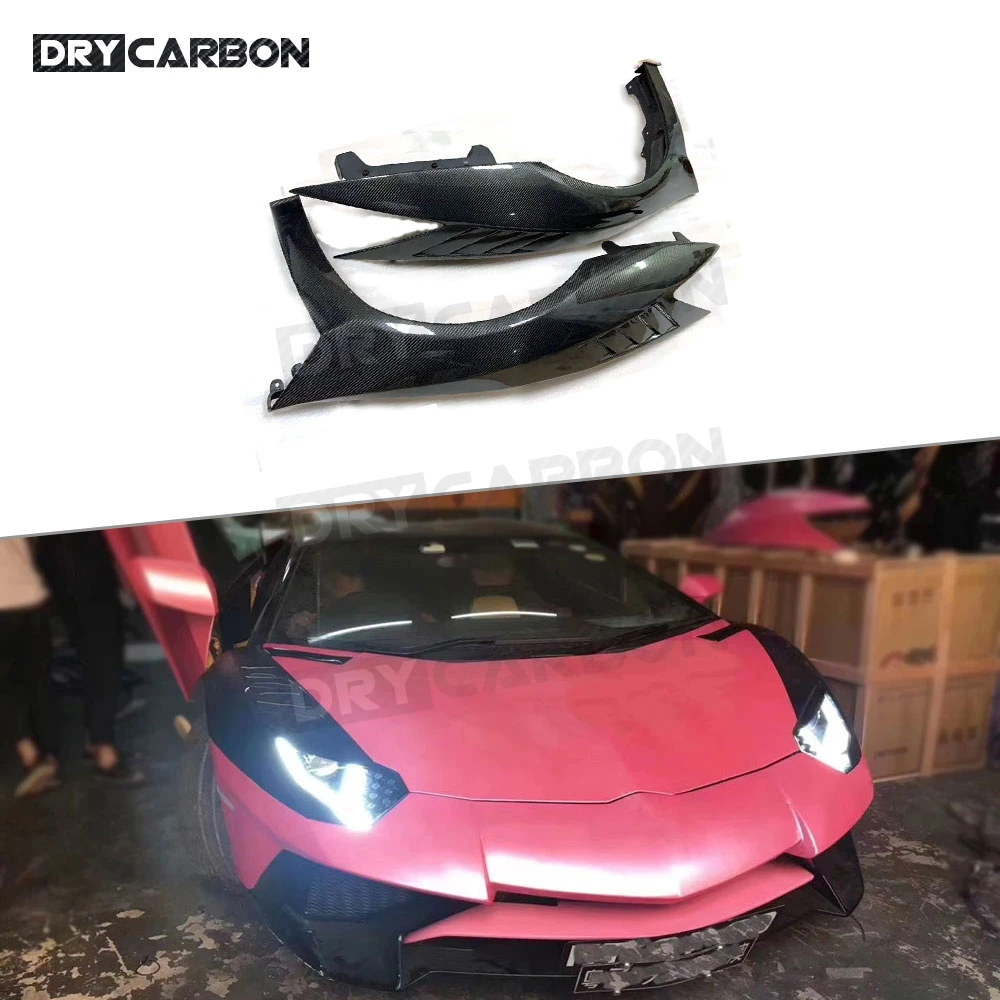 

Carbon fiber Front Lamp Eyelids Cap Side Fender Air Vent Covers case For Lamborghini LP700 LP720 LP750