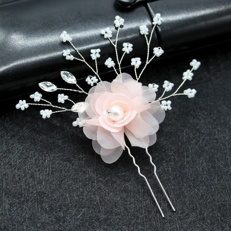 Flower Hairpins para Mulheres e Meninas, Pinos De Cabelo De Casamento, Acessórios De Jóias, Clipes De Cabelo Da Moda, Penteados De Noiva, 1PC