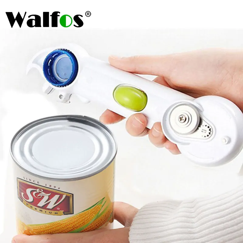 

WALFOS 6 Ways Universal Can Opener For Opening Jar Can Bottle Wine Kitchen Multi Purpose All Size in One Tool 1 Piece