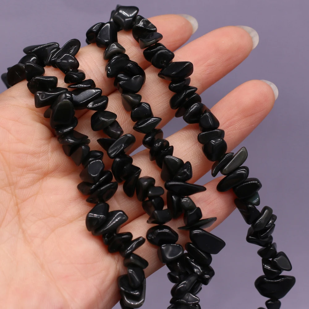 Natural Semi-precious Stones Beads Black tourmaline Crafts Making DIY Necklace Bracelet Jewelry Accessories Gift