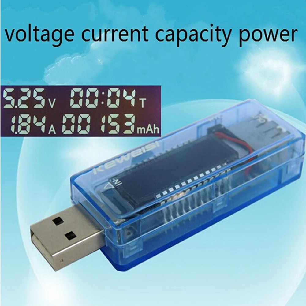 USB Current Voltage Capacity Tester Volt Current Voltage Doctor Charger Capacity Tester Meter for Power Bank