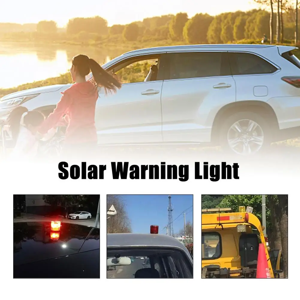 Solar LED Emergency Light Strong Magnetic Solar Powered Warning Lights Beacon Light Traffic Alarm Lights Tower Crane Lamp