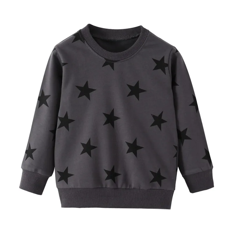 Spring meter Neuankömmling Langarm Sterne drucken Jungen Mädchen Sweatshirts Herbst Frühling Kinder Kleidung heiß verkaufen Hemden Tops – Detail 8
